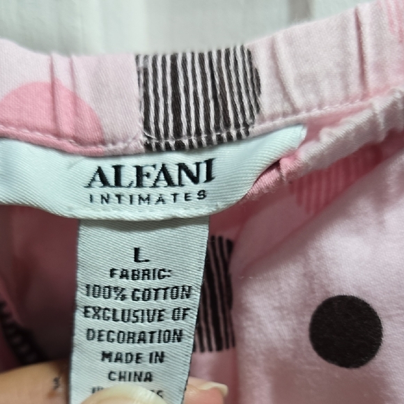 Alfani Pink Polka Dot Pajama Pants Woman's Size L - Picture 9 of 14
